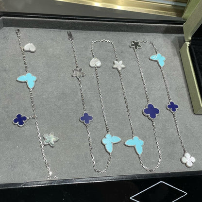 [Resenly Jewelry]LUCKY CLOVER SILVER 11 MOTIF NECKLACE