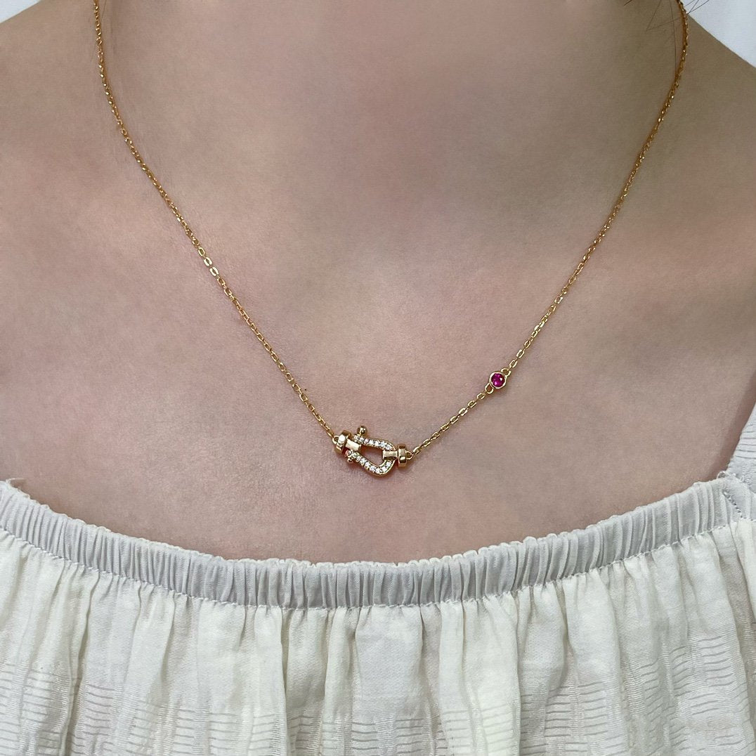 [Resenly Jewelry]FORCE 10 DIAMOND PINK GOLD NECKLACE