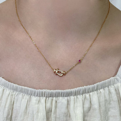 [Resenly Jewelry]FORCE 10 DIAMOND PINK GOLD NECKLACE