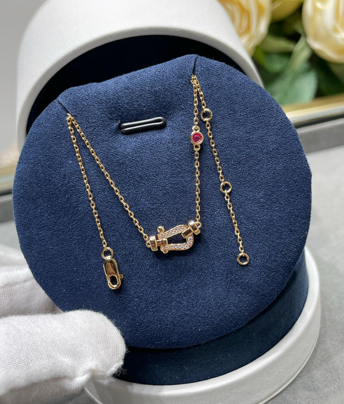 [Resenly Jewelry]FORCE 10 DIAMOND PINK GOLD NECKLACE
