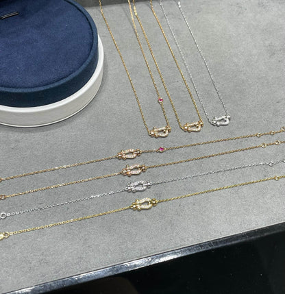 [Resenly Jewelry]FORCE 10 DIAMOND PINK GOLD NECKLACE