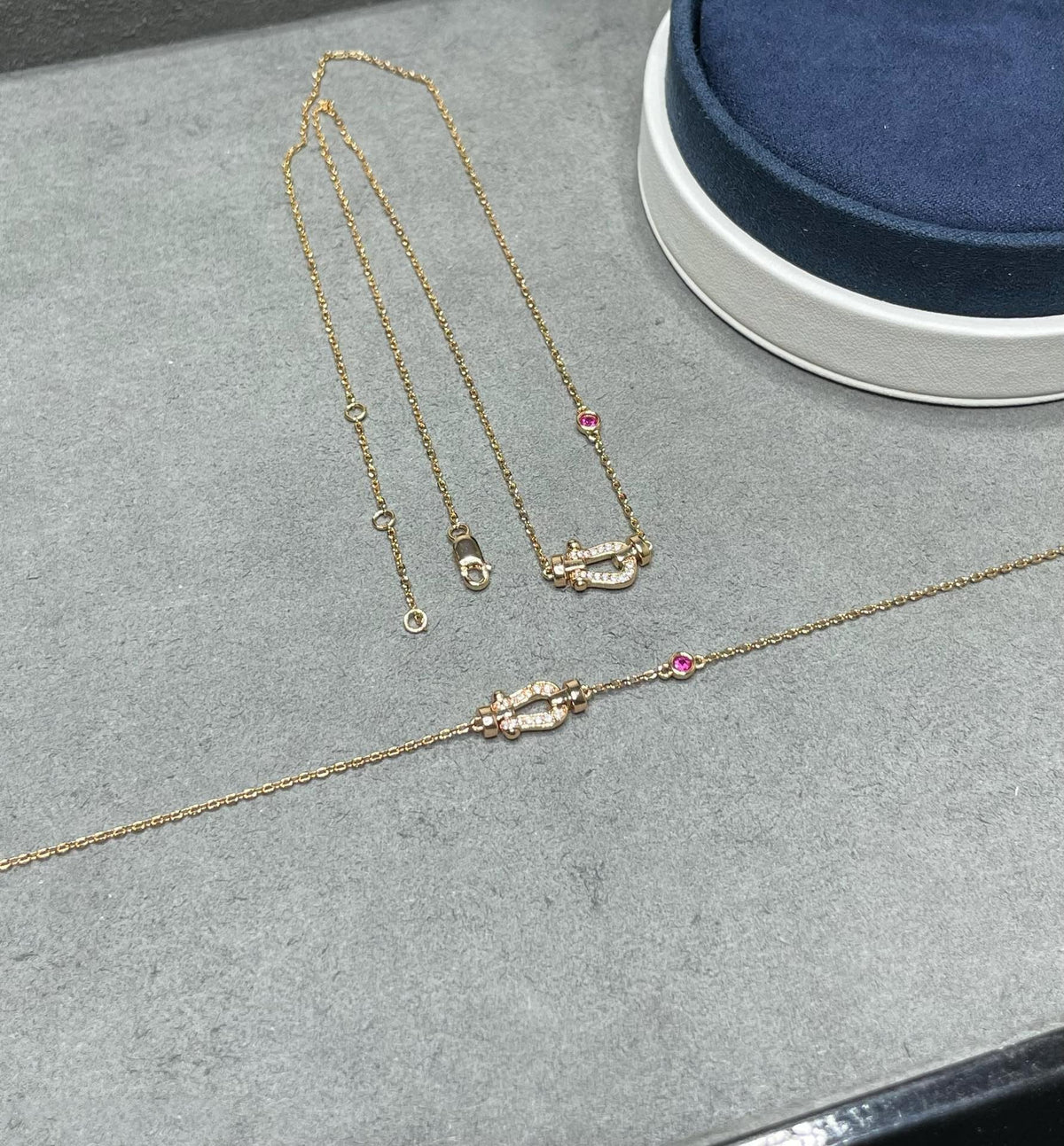 [Resenly Jewelry]FORCE 10 DIAMOND PINK GOLD NECKLACE