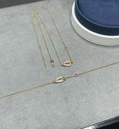 [Resenly Jewelry]FORCE 10 DIAMOND PINK GOLD NECKLACE