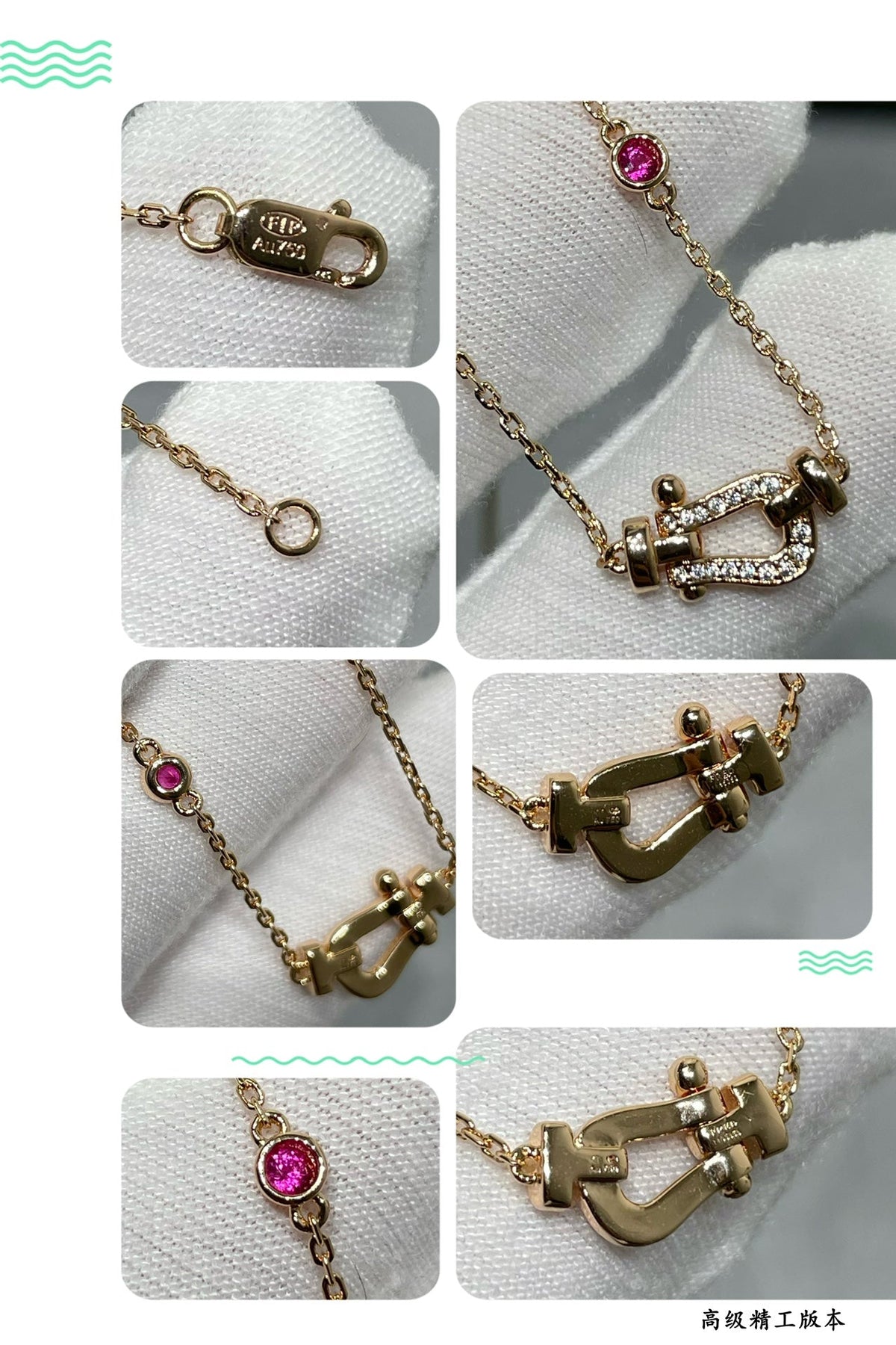 [Resenly Jewelry]FORCE 10 DIAMOND PINK GOLD NECKLACE