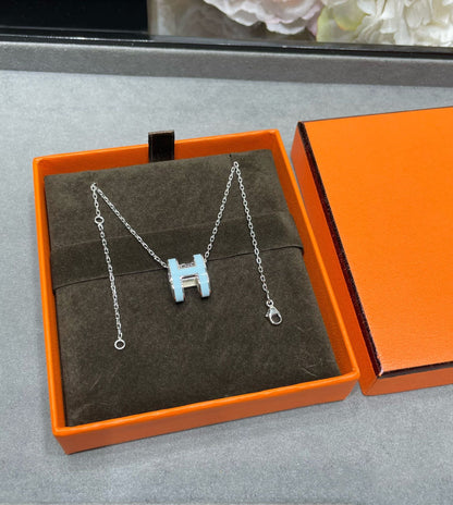 [Resenly Jewelry]POP H SKY BLUE NECKLACE