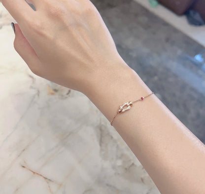 [Resenly Jewelry]FORCE 10 DIAMOND CHAIN LINK PINK GOLD BRACELET