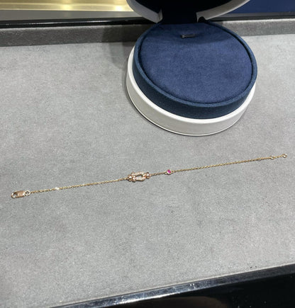 [Resenly Jewelry]FORCE 10 DIAMOND CHAIN LINK PINK GOLD BRACELET