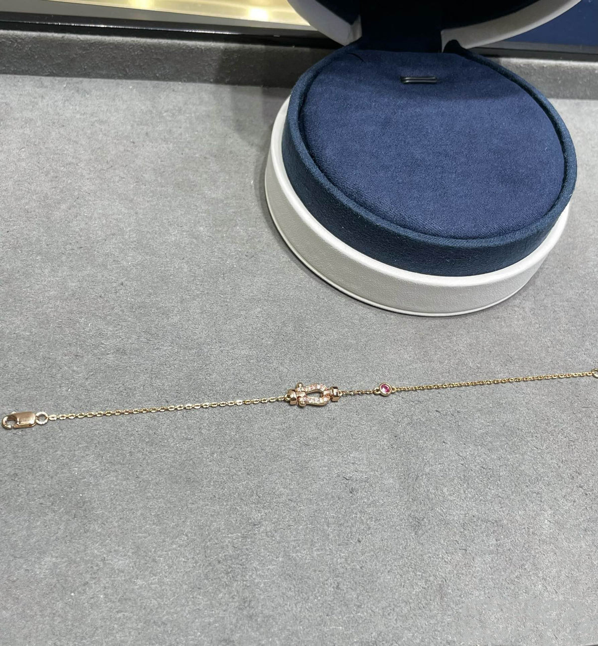 [Resenly Jewelry]FORCE 10 DIAMOND CHAIN LINK PINK GOLD BRACELET