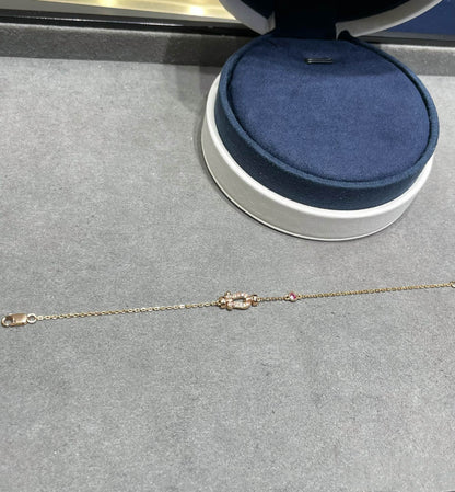 [Resenly Jewelry]FORCE 10 DIAMOND CHAIN LINK PINK GOLD BRACELET