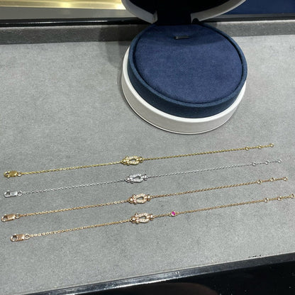 [Resenly Jewelry]FORCE 10 DIAMOND CHAIN LINK PINK GOLD BRACELET