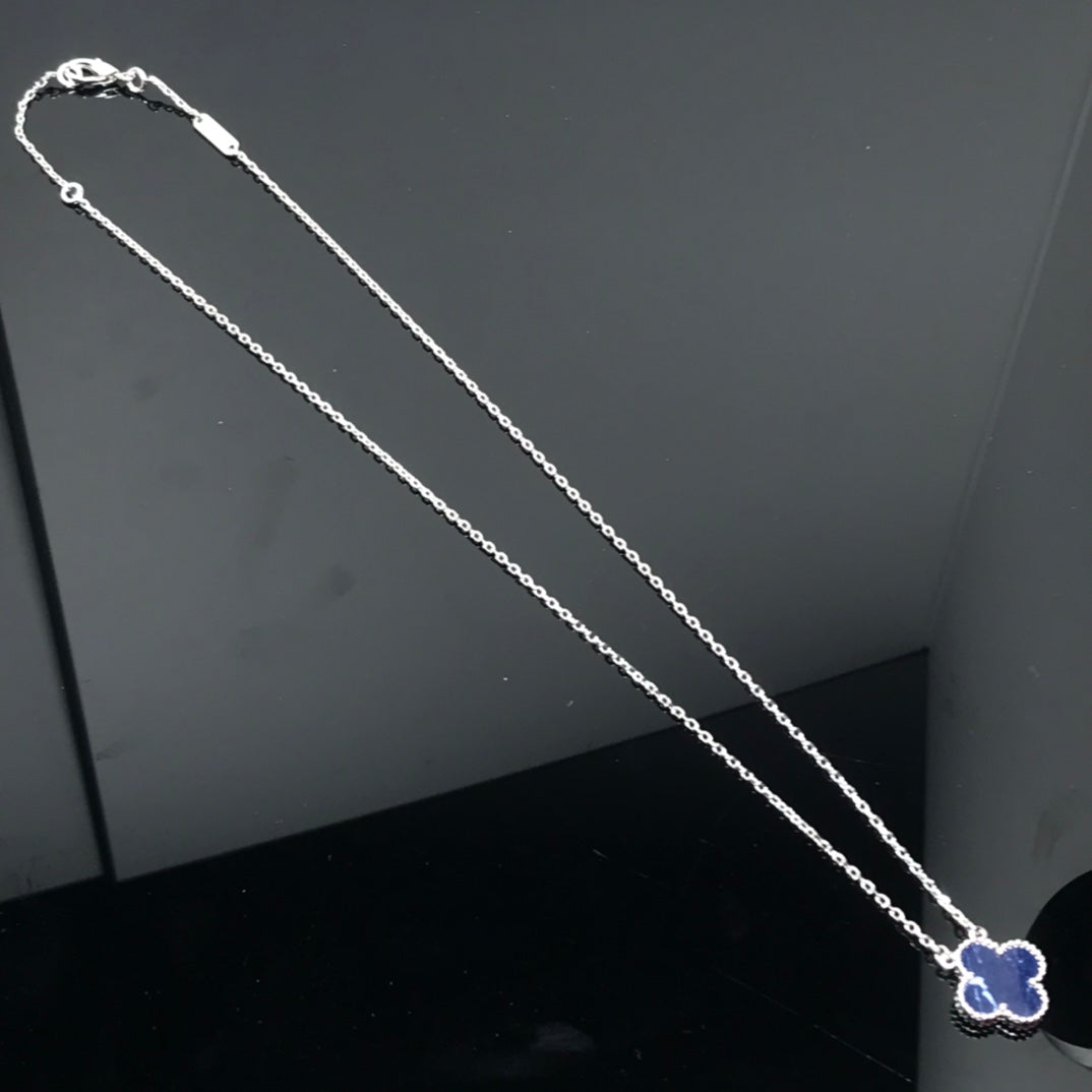 [Resenly Jewelry]CLOVER PIETERSITE SILVER LONG NECKLACE