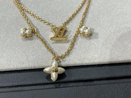[Resenly Jewelry]FLOWERGRAM GOLD MOP DOUBLE ROW NECKLACE
