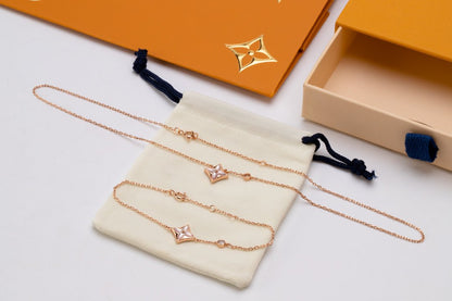 [Resenly Jewelry] スターピンクMOP 1ダイヤモンド ピンクゴールドネックレス