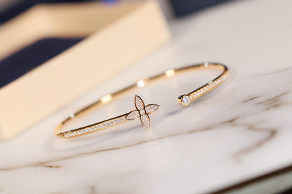 [Resenly Jewelry]IDYLLE GOLD OPEN BRACELET DIAMOND PAVED