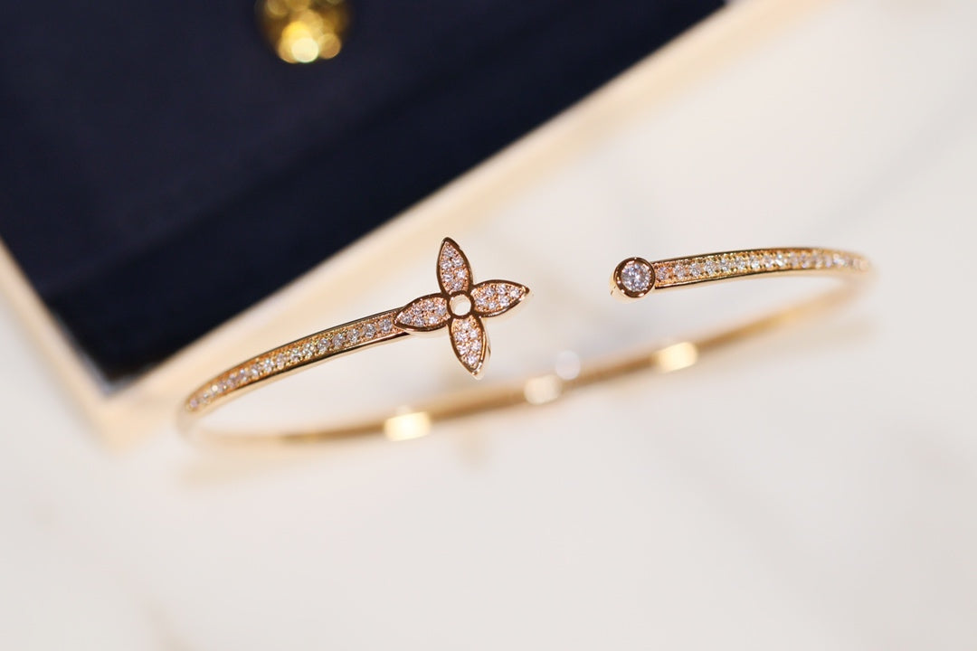 [Resenly Jewelry]IDYLLE GOLD OPEN BRACELET DIAMOND PAVED