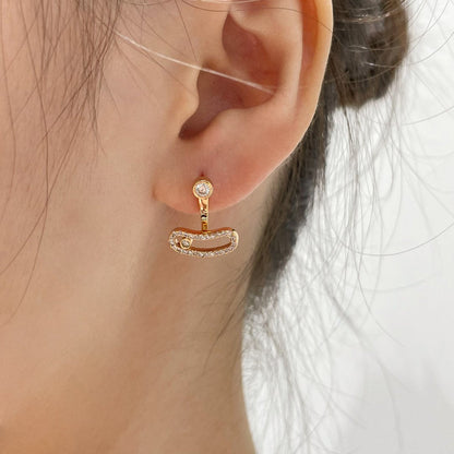 [Resenly Jewelry]MOVE UNO PINK GOLD DIAMOND EARRINGS