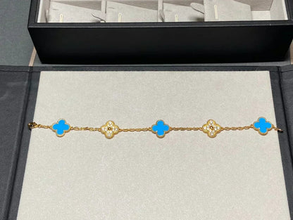 [Resenly Jewelry] クローバー 5モチーフ ブルーアゲート ブレスレット コレクション