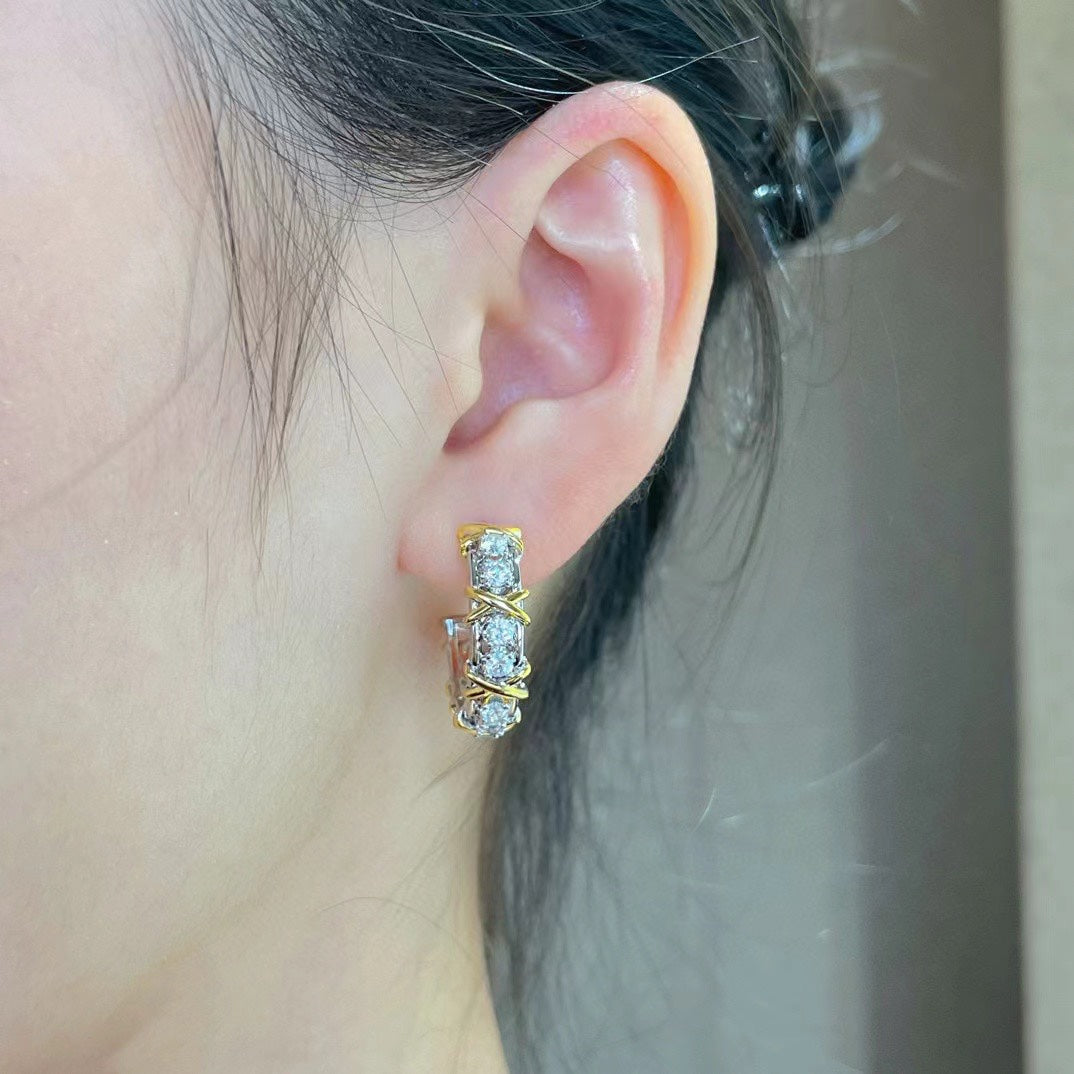 [Resenly Jewelry]シュランバージェ ゴールド ダイヤモンド イヤリング