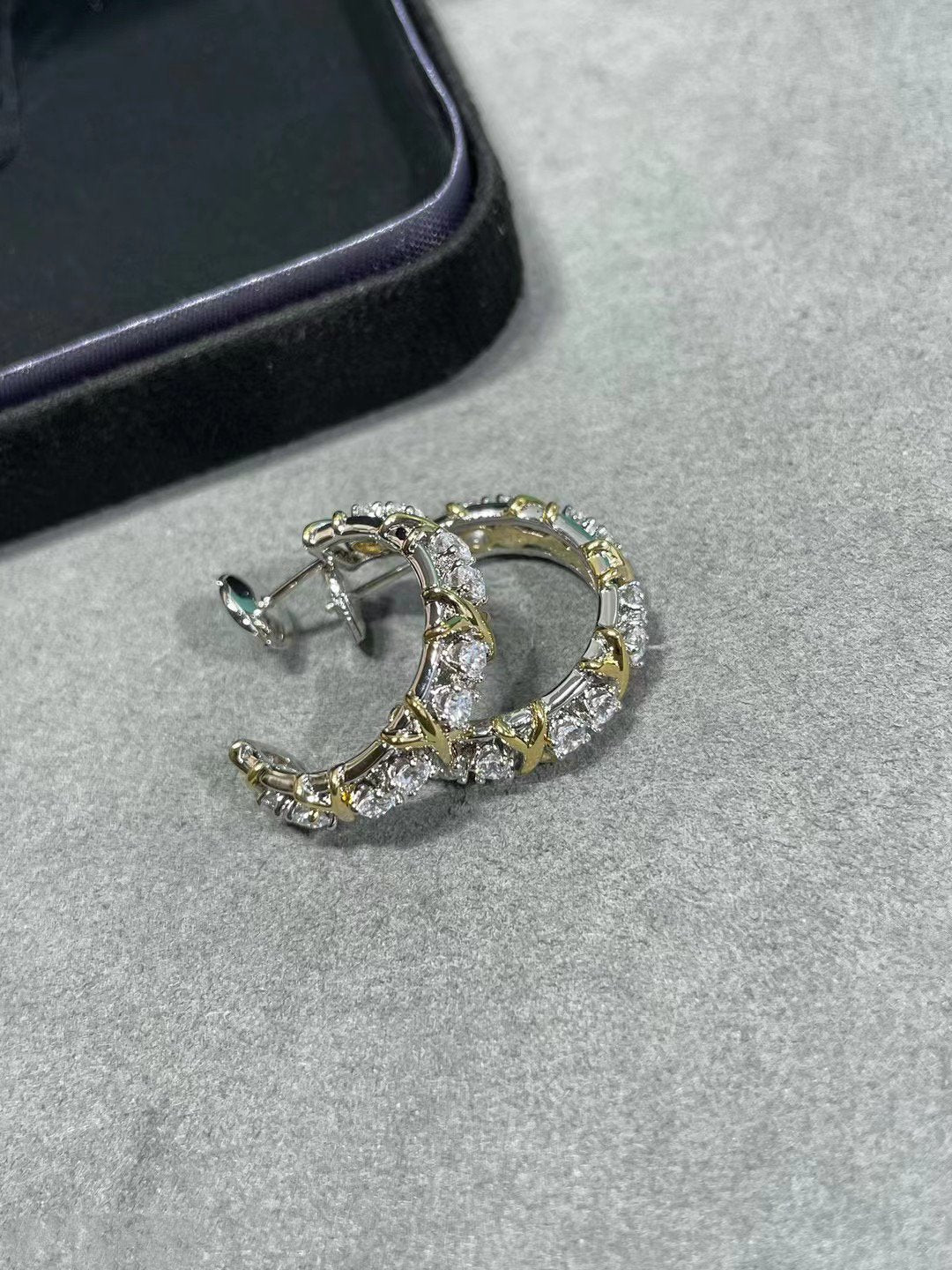 [Resenly Jewelry]シュランバージェ ゴールド ダイヤモンド イヤリング