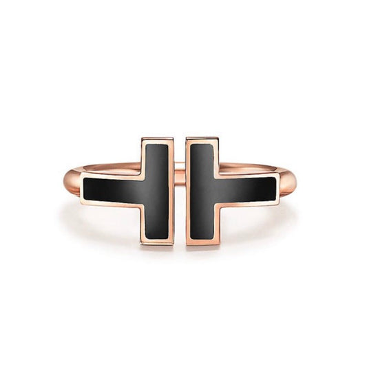 [Resenly Jewelry]T SMALL ONYX PINK GOLD RING