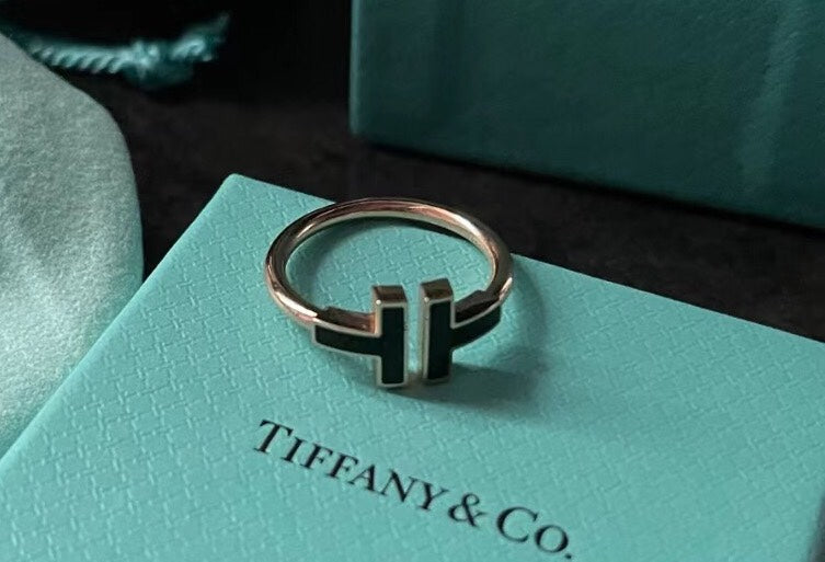 [Resenly Jewelry]T SMALL ONYX PINK GOLD RING