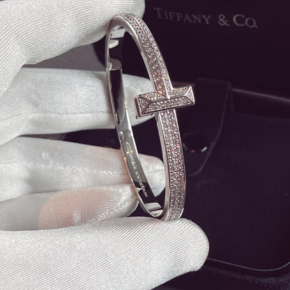 [Resenly Jewelry]T1 WIDE HINGED BANGLE DIAMOND PAVED BRACELET