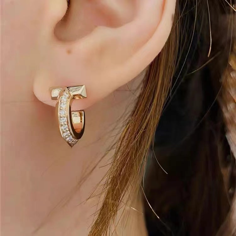 [Resenly Jewelry]T1 フープ ダイヤモンド イヤリング