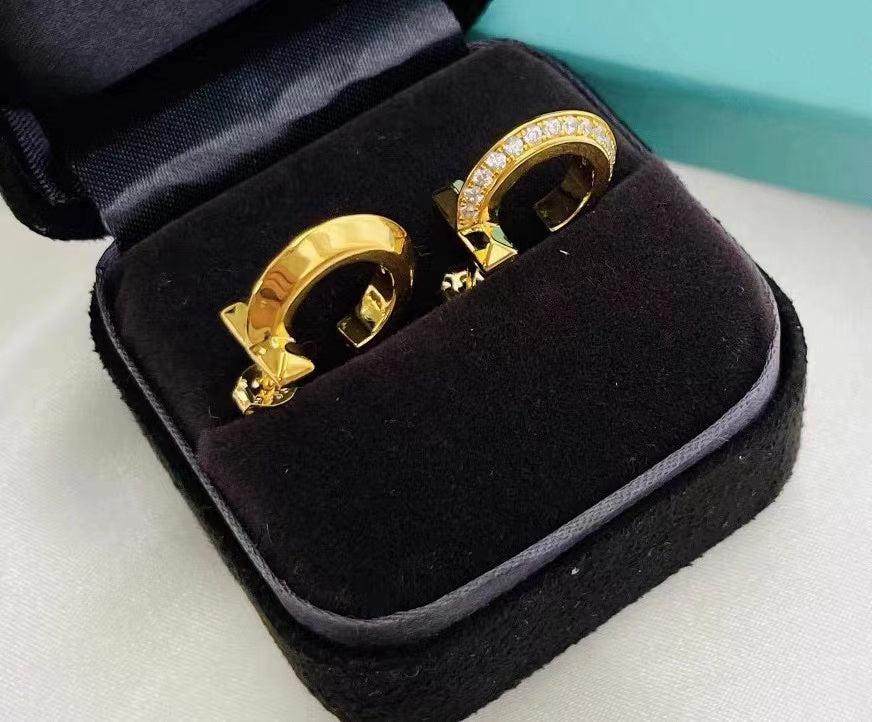 [Resenly Jewelry]T1 フープ ダイヤモンド イヤリング