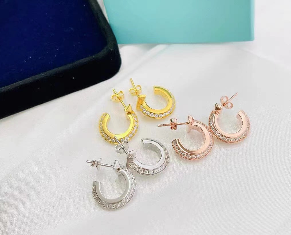 [Resenly Jewelry]T1 フープ ダイヤモンド イヤリング