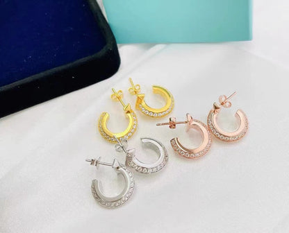 [Resenly Jewelry]T1 フープ ダイヤモンド イヤリング