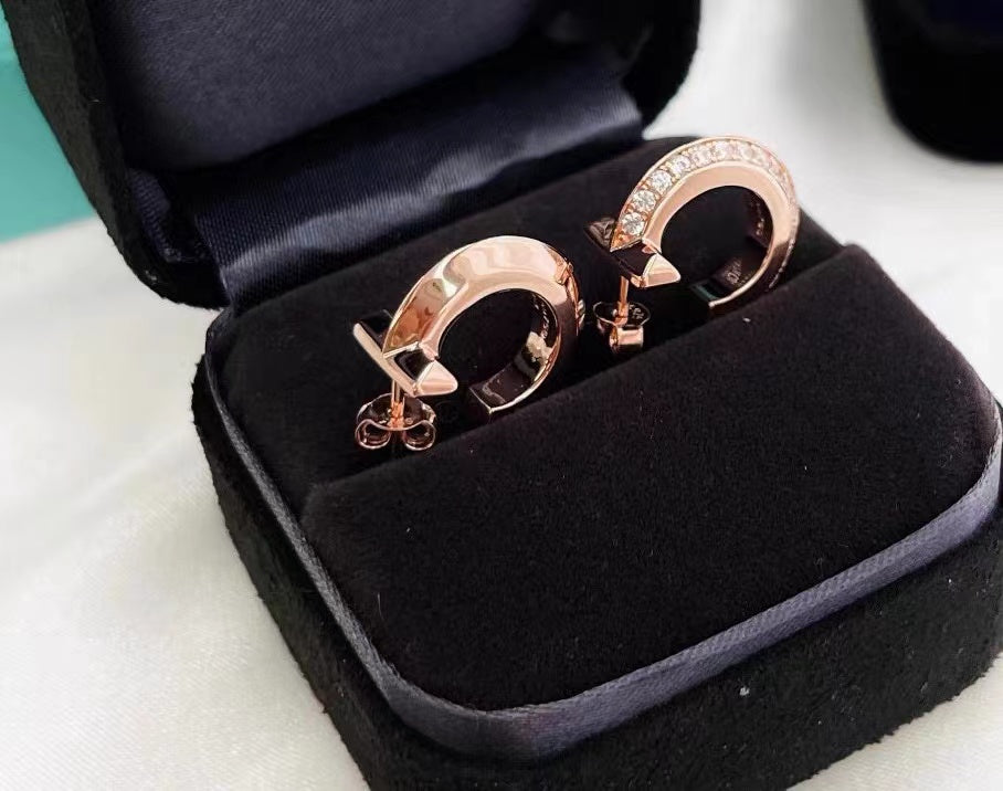 [Resenly Jewelry]T1 フープ ダイヤモンド イヤリング