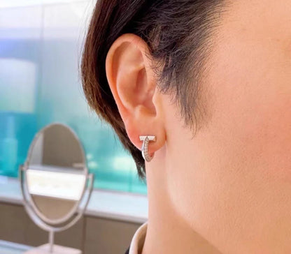 [Resenly Jewelry]T1 フープ ダイヤモンド イヤリング