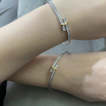 [Resenly Jewelry]EDGE DIAMOND GOLD SILVER BRACELET