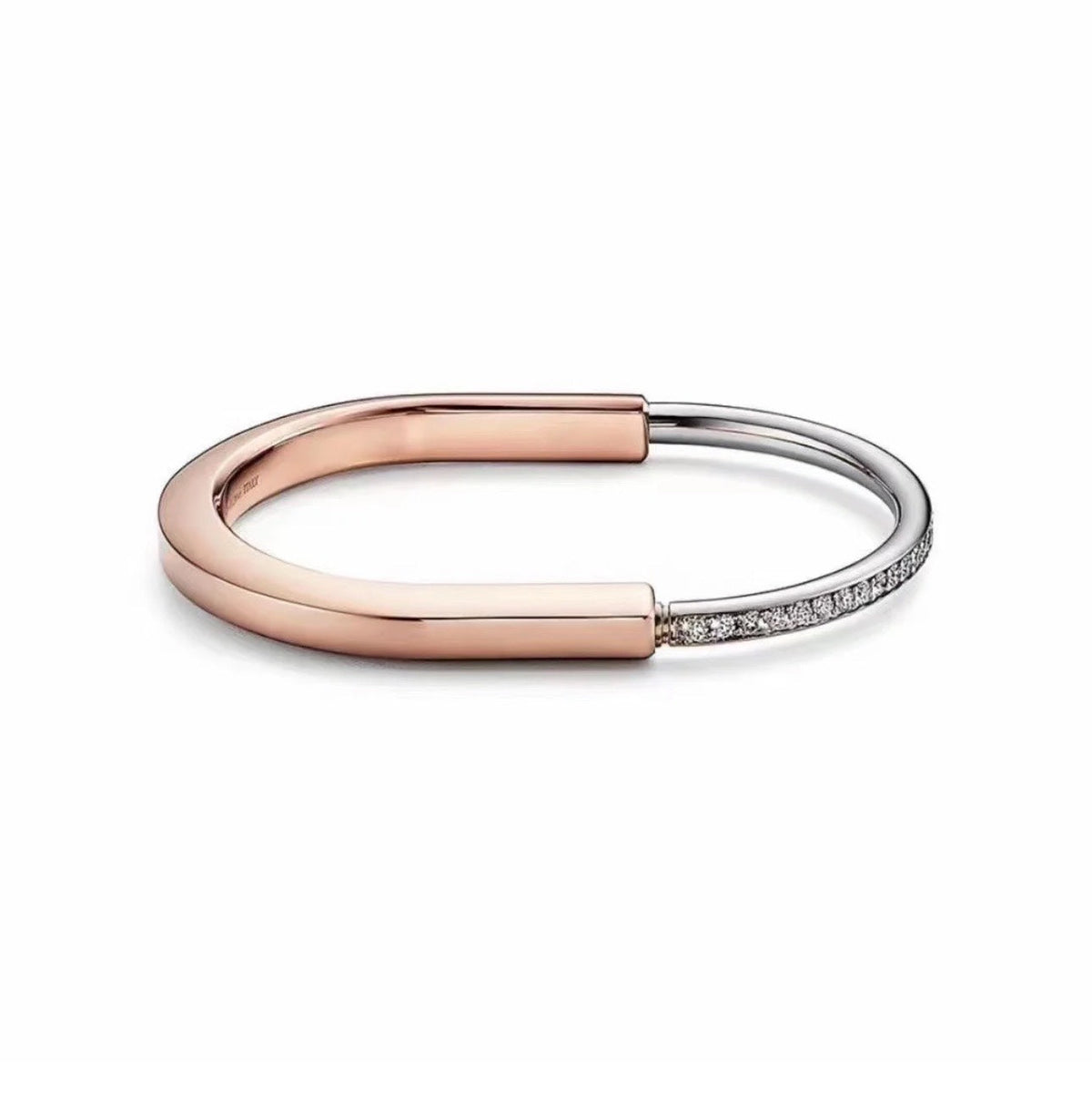 [Resenly Jewelry]LOCK PINK GOLD SILVER DIAMOND BRACELET