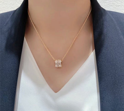 {"[Resenly Jewelry]BEE LOVE DIAMOND PAVED 3 ROW NECKLACE"}