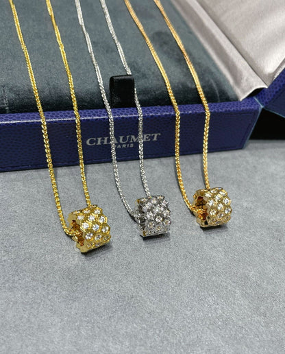 {"[Resenly Jewelry]BEE LOVE DIAMOND PAVED 3 ROW NECKLACE"}