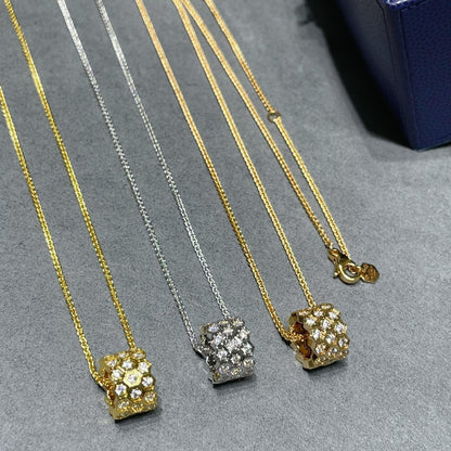{"[Resenly Jewelry]BEE LOVE DIAMOND PAVED 3 ROW NECKLACE"}
