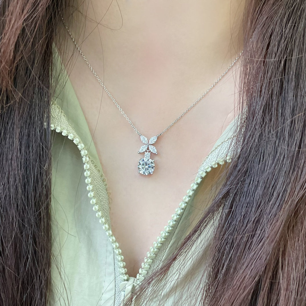 [Resenly Jewelry] VICTORIA PENDANT SILVER DIAMOND NECKLACE