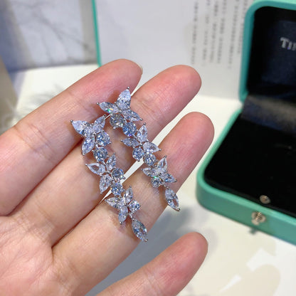 [Resenly Jewelry]VICTORIA SILVER DIAMOND DROP EARRINGS