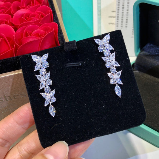 [Resenly Jewelry]ヴィクトリア シルバー ダイヤモンド ドロップピアス
