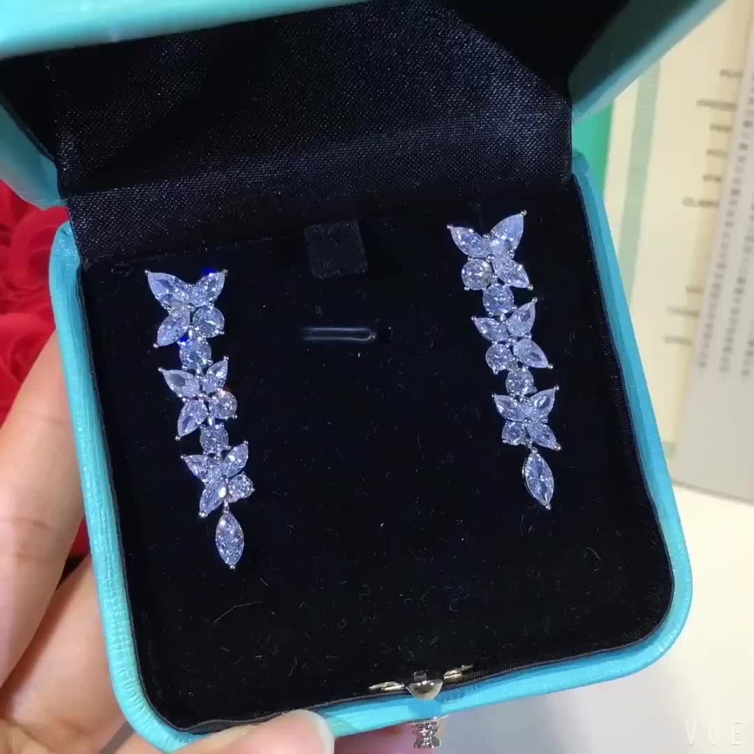 [Resenly Jewelry]VICTORIA SILVER DIAMOND DROP EARRINGS