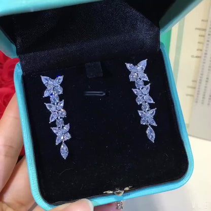 [Resenly Jewelry]VICTORIA SILVER DIAMOND DROP EARRINGS