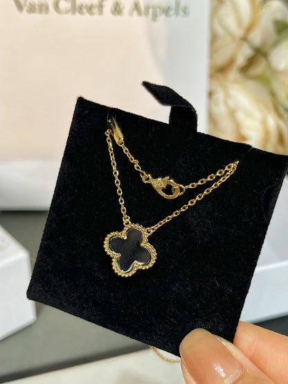 [Resenly Jewelry] クローバー ロッククリスタル ローズゴールド ネックレス