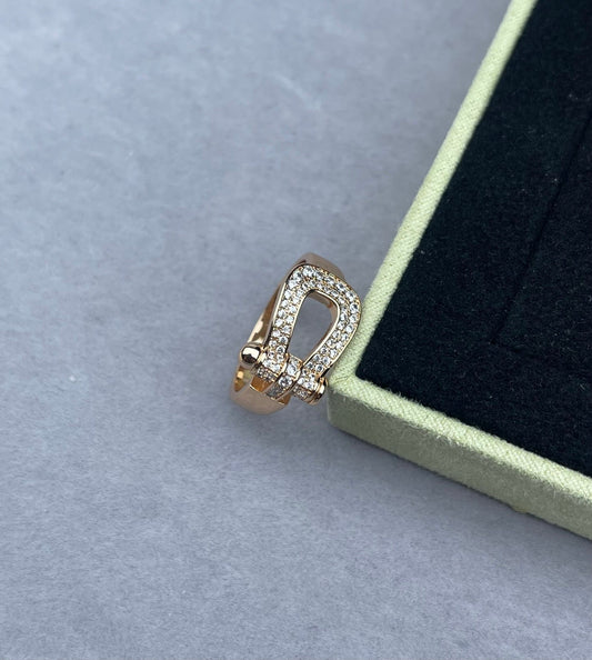[Resenly Jewelry]ワイド・蹄形ダイヤモンドリング