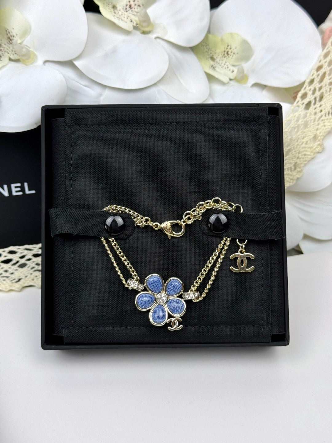 [Resenly Jewelry]VOLTE 新作 ブルーフローラル二連ブレスレット