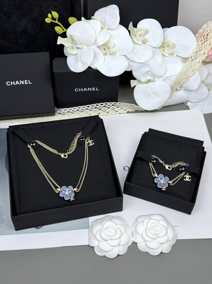 [Resenly Jewelry]VOLTE 新作 ブルーフローラル二連ブレスレット