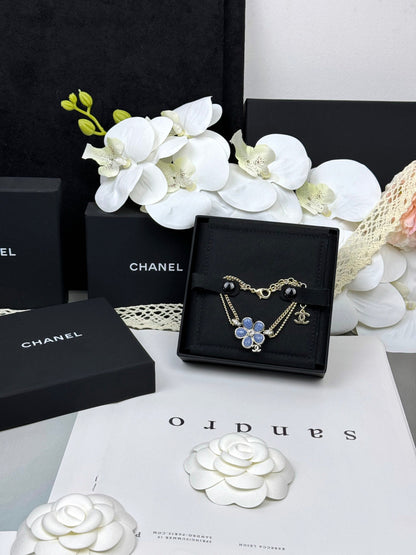[Resenly Jewelry]VOLTE 新作 ブルーフローラル二連ブレスレット