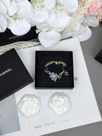 [Resenly Jewelry]VOLTE 新作 ブルーフローラル二連ブレスレット