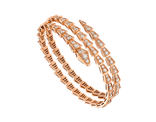 [Resenly Jewelry]SERPENTI BRACELET PINK GOLD DIAMOND DOUBLE ROW