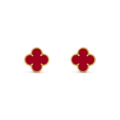 [Resenly Jewelry]CLOVER MEDIUM 1 MOTIFS CARNELIAN  EARRINGS